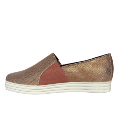 Aerosoles Salt water Loafer rose rosa guld lågsko stretch dam metallic mocka nubuck läder slipon