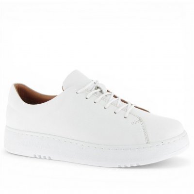 Charlotte Andrea conti hög sula Sneaker Dam tjej white vit skinnsko snörning lågsko urtagbar innersula