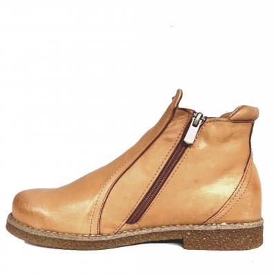 charlotte of sweden andrea conti chelsea boots cognac ljusbrun resår zipper känga dam skinn dragkedja urtagbar fotbädd mjuk