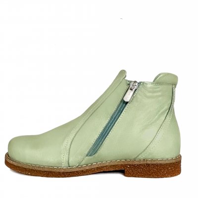 charlotte of sweden andrea conti chelsea boots papyrus ljusgrön resår zipper känga dam skinn dragkedja urtagbar fotbädd mjuk