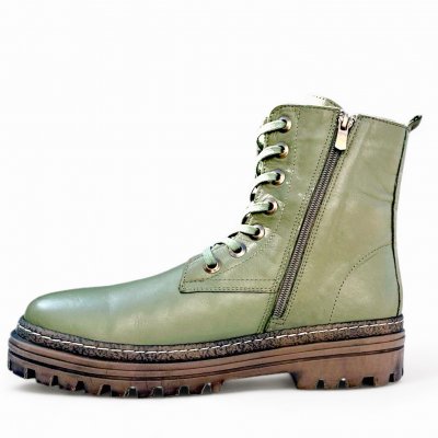 Andrea Conti / Charlotte Of Sweden / Boots med snörning plommon lila resår zipper känga dam skinn dragkedja urtagbar fotbädd mju