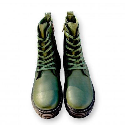 Andrea Conti / Charlotte Of Sweden / Boots med snörning plommon lila resår zipper känga dam skinn dragkedja urtagbar fotbädd mju