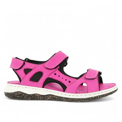 Charlotte Of Sweden andrea conti Sandal läder fuchsia ceriserosa anny sport äventyr stötdämpande kardborre remmar