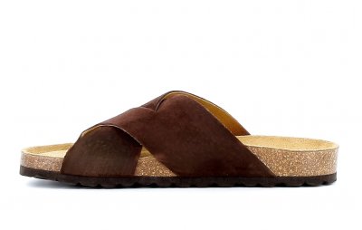 Axelda abbie abbe chocolate brown brun Sandal Herr kork skinn fotriktig kryss