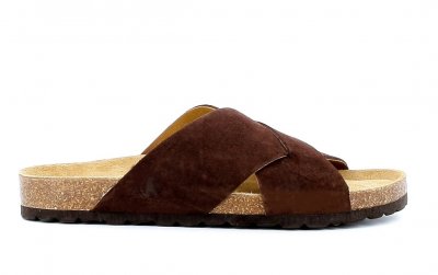 Axelda abbie abbe chocolate brown brun Sandal Herr kork skinn fotriktig kryss