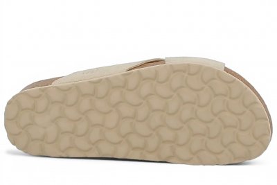 Axelda abbie offwhite sandal ljus beigem kork mjuk toffla fotriktig