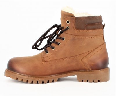 Axelda Alta Varmfodrad Damkänga / Cognac skinn fårskinnfoder vattentät varm mjuk urtagbar innersula