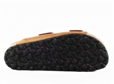 axelda andrea skinn mocka sandal komfortsandal mjuk kork anatomisk arbetssko camel brun brown