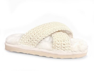 Axelda Fårskinnstofflor antwerpen creme naturvit sand päls fårull slipin slipon sandal ull