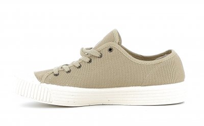 Axelda cadiz tygsko canvas återvunnen urtagbar innersula gummi snörning sneaker sand beige