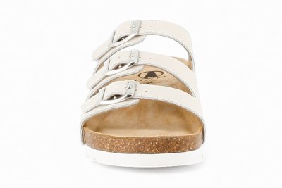 axelda cathrine sandal komfortsandal mjuk anatomisk stötdämpande memryfoam skinn läder arbetssko fotsmärta vit white sand offwhi