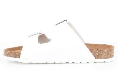 Axelda Charlie Vit sandal dam kork mjuk toffla fotriktig