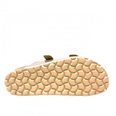 Axelda Charlie metallic glansig sandal dam kork mjuk toffla fotriktig