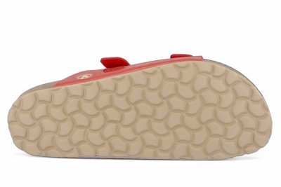 Axelda Charlie shiny red glansig röd lack sandal dam kork mjuk toffla fotriktig