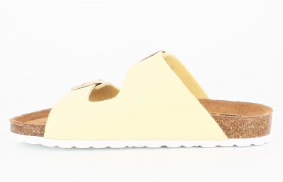 Axelda Charlie Sun gul sandal dam kork mjuk toffla fotriktig