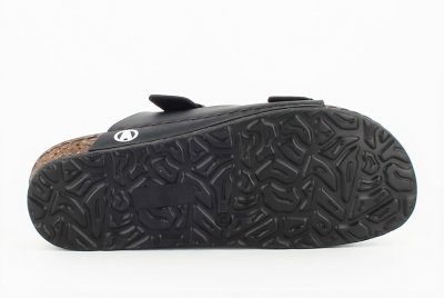 Axelda Chloe Sandal med Urtagbar Fotbädd / Svart fotriktig skinn nubuck