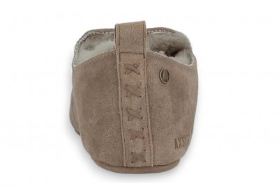 Axelda Fårskinnstofflor edinburgh Stone gråbrun läder toffla fårull gummisula eva herr