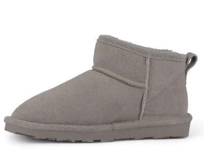 Genoa Waterproof Boot Low Black Light Grey fårskinnsboots vattentäta varma fodrade vinter dam tjej svart ullboots kängor