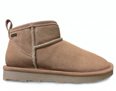 Genoa Waterproof Boot Low fårskinnsboots vattentäta varma fodrade vinter dam tjej desert beige ljusbrun ullboots kängor