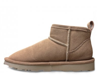 Genoa Waterproof Boot Low fårskinnsboots vattentäta varma fodrade vinter dam tjej desert beige ljusbrun ullboots kängor