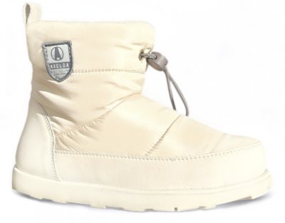 Axelda Jasna vinterboots kängor dam vattentäta varma ullfoder dragsko beige vit