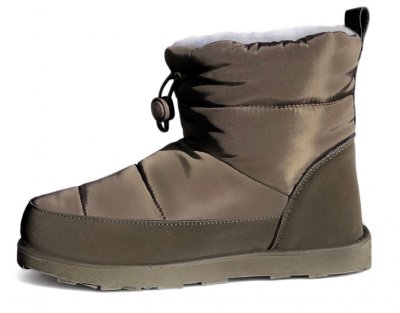 Axelda Jasna vinterboots kängor dam vattentäta varma ullfoder dragsko stone brun vit