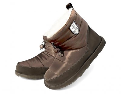 Axelda Jasna vinterboots kängor dam vattentäta varma ullfoder dragsko stone brun vit