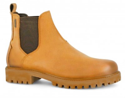 Axelda Kufstein Chelseaboot Herr cognac camel brun skinn vattentät mörkbrun