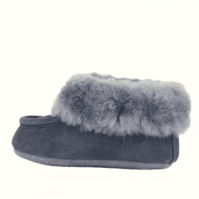 Axelda Fårskinnstofflor leeds Asphalt grå tofflor fårull varmfodrat barn junior pojke flicka kille tjej
