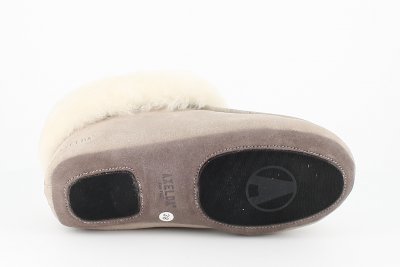 Axelda fårskinnstofflor fårull sand beige vit London Mocka gummi