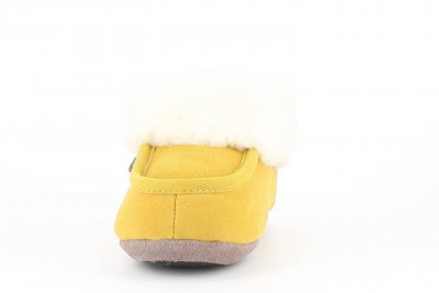 Axelda fårskinnstofflor fårull gul yellow London Mocka gummi