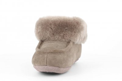 Axelda fårskinnstofflor fårull stone London Mocka gummi