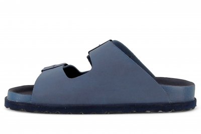 Axelda lou marinblå vegan sandal dam kork mjuk toffla fotriktig