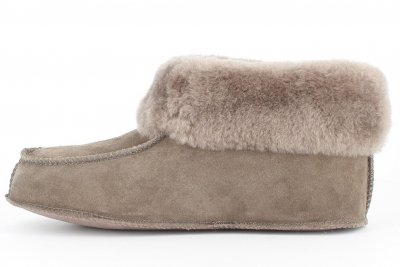 Axelda fårskinnstofflor maribor fårull stone beige mocka fårull päls varma