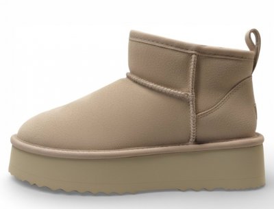Axelda Milano mocka boots vattentäta uggs desert beige brun dam tjej Platåsula