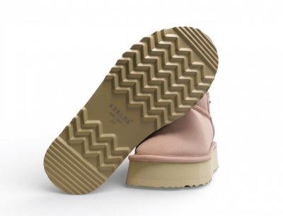 Axelda Milano mocka boots vattentäta uggs heather pink rosa dam tjej Platåsula