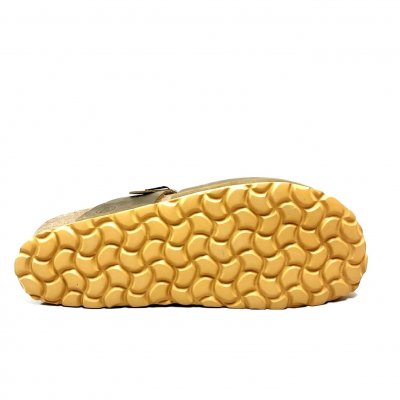 axelda mya slipin sandal läder memoryfoam komfortsandal mjuk anatomisk arbetssko mörkbrun khaki täckt tå
