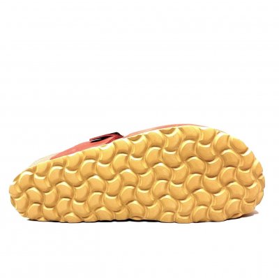 axelda mya slipin sandal läder memoryfoam komfortsandal mjuk anatomisk arbetssko red röd täckt tå