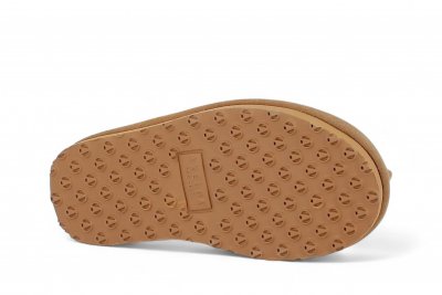 Axelda Fårskinnstofflor Nancy chestnut brown creme beige vit päls fårull slipin slipon