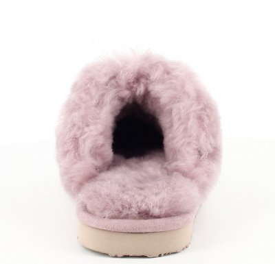 Axelda Fårskinnstofflor Nancy heather pink rosa lila päls fårull slipin slipon