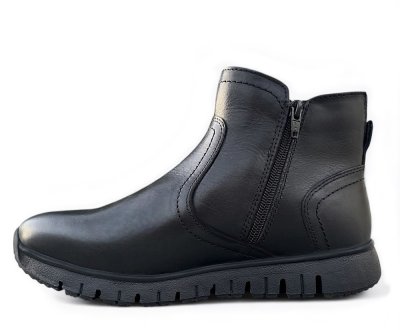 Axelda riom boot dam black svart skinn vattentät känga dragkedjor