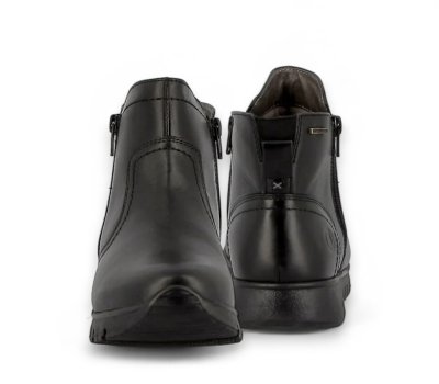 Axelda riom boot dam black svart skinn vattentät känga dragkedjor