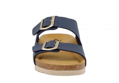 axelda tia sandal komfortsandal läder kork mjuk anatomisk arbetssko marine mörkblå navy