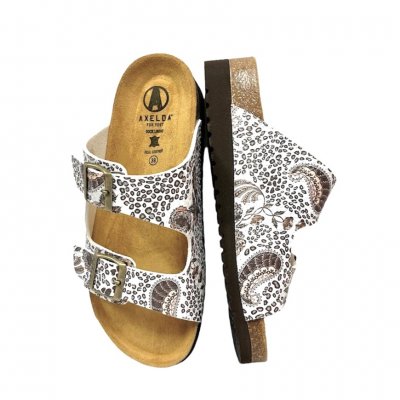 axelda tia sandal komfortsandal mjuk anatomisk arbetssko brons bronce mönstrad