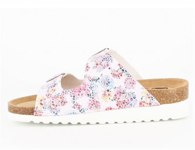 axelda tia sandal komfortsandal mjuk anatomisk arbetssko mix rosa vit multi mönstrad blommig rymlig läst bred