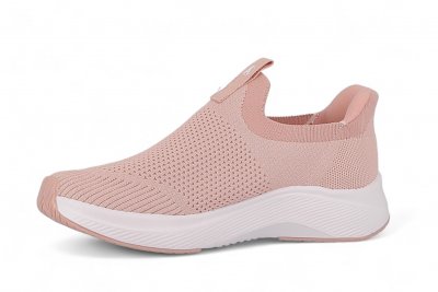 axelda ystad slipon slipin handsfree sneaker rosa old pink damsko lågsko stickad textil resår fotriktig urtagbar sula fotbädd