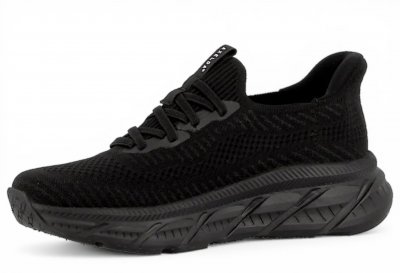 axelda laholm slipon Step-In handsfree sneaker svart polly damsko lågsko stickad textil resår fotriktig urtagbar sula fotbädd