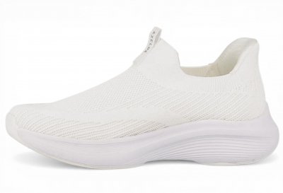 axelda lomma ystad slipon Step-In handsfree sneaker vit polly damsko lågsko stickad textil resår fotriktig urtagbar sula fotbädd