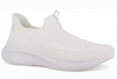 axelda lomma ystad slipon Step-In handsfree sneaker vit polly damsko lågsko stickad textil resår fotriktig urtagbar sula fotbädd