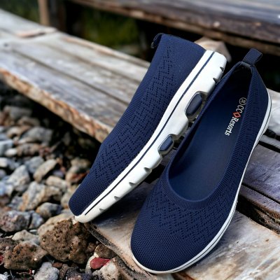 CC Resorts bella ballerina women Loafer navy marinblå silver lågsko mesh memoryfoam damsko slipin slipon